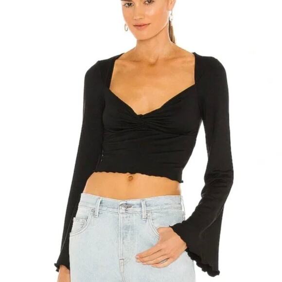 Majorelle Cutie Pie Top in Black - Cropped - Long Sleeve - Size S - Picture 1 of 9